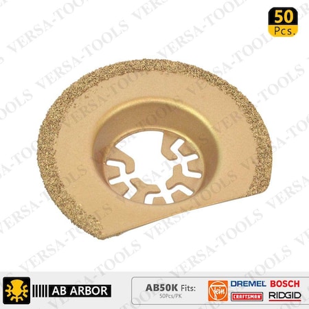 Versa Tool 63mm Semi-Circular Carbide RASP, 8mm Offset Mount, PK 50 AB50K